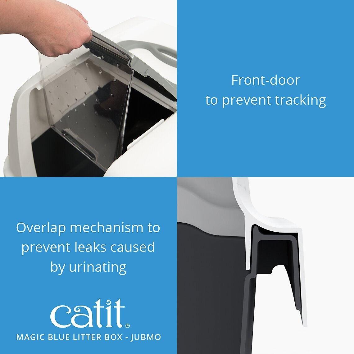 CATIT Magic Blue Cat Litter Box, Jumbo