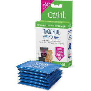 Catit Magic Blue Odor Reducing Refill Cat Litter Pad, 6 count
