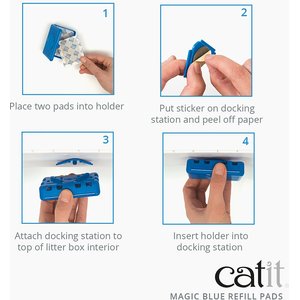 Catit Magic Blue Odor Reducing Refill Cat Litter Pad, 6 count