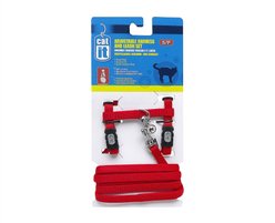 Catit Nylon Cat Harness & Leash, Red, Medium: 14 to 20-in chest slide 2 of 3