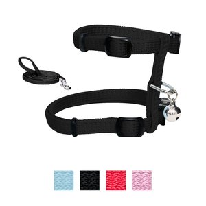 Catit Nylon Cat Harness & Leash, Black, Large: 14 to 24-in chest