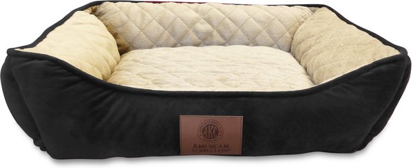American Kennel Club AKC Self-Heating Bolster Cat & Dog Bed, Black slide 1 of 2