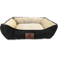 American Kennel Club AKC Self-Heating Bolster Cat & Dog Bed, Black, 22-in