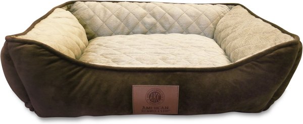 American Kennel Club AKC Self-Heating Bolster Cat & Dog Bed, Brown slide 1 of 2