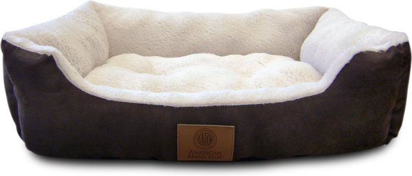 American Kennel Club AKC Burlap Bolster Cat & Dog Bed, Brown slide 1 of 2