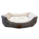 American Kennel Club AKC Burlap Bolster Cat & Dog Bed, Gray