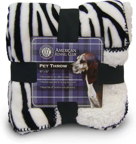 American Kennel Club AKC Animal Print Fleece Dog & Cat Blanket, Zebra slide 1 of 1