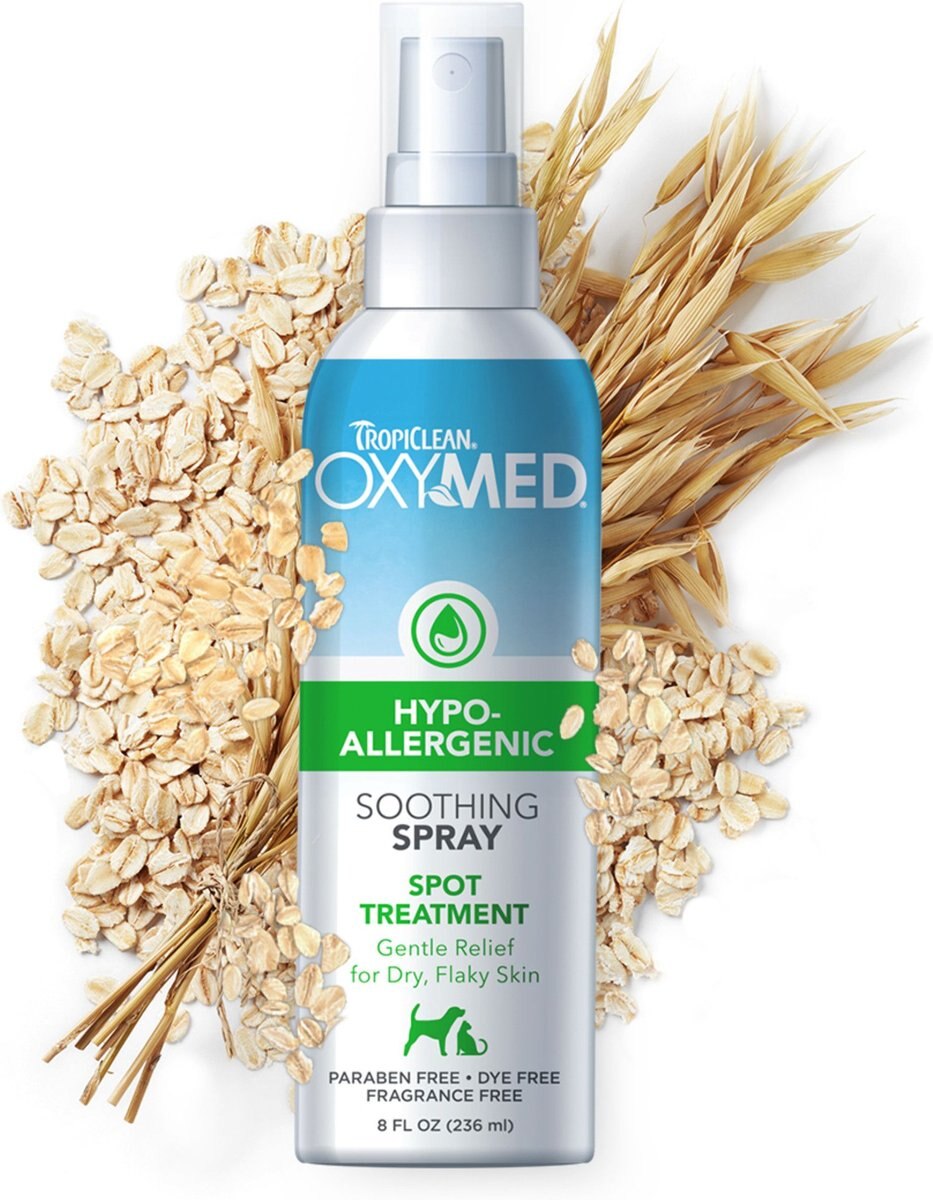 TropiClean OxyMed Hypoallergenic Gentle Itchy Skin Relief Dog & Cat Spray