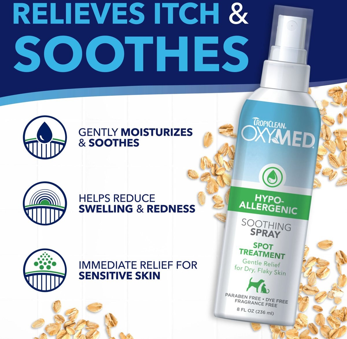 TROPICLEAN OxyMed Hypoallergenic Soothing Spot Treatment Dog & Cat