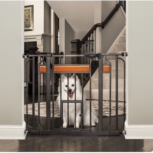 Carlson Pet Products Design Paw Extra Wide Dog Gate, Black, 30-in