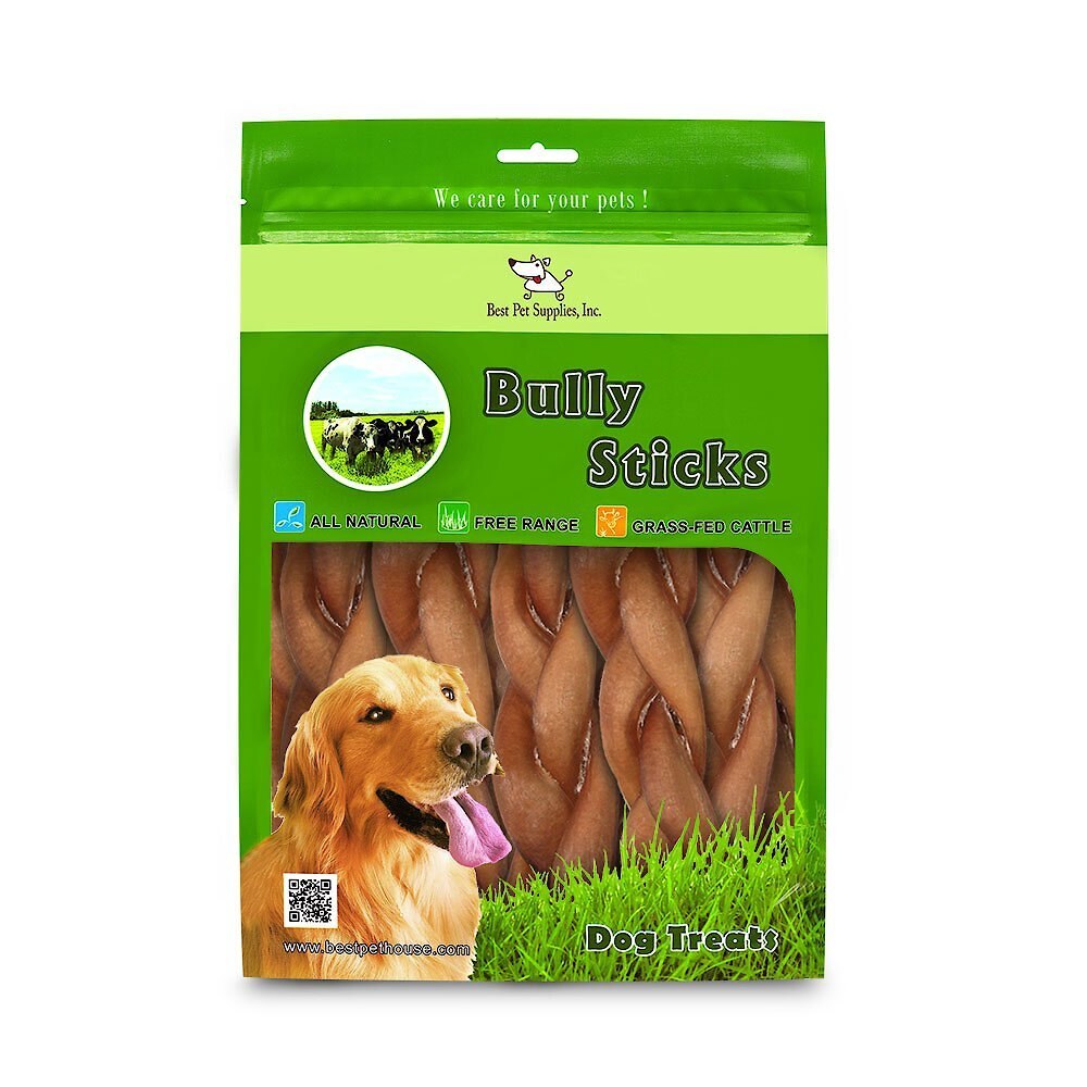 What is the average number of braided bully sticks in a 1 lb. box?