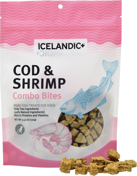 Icelandic+ Grain-Free Cod & Shrimp Combo Bites Dog Treats, 3.5-oz bag slide 1 of 3