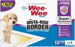 Four Paws Wee-Wee Super Absorbent Dog Pee Pads with Insta-Rise Border, 50 count, 22-in x 23-in