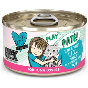 BFF Play Pate Lovers Tuna & Turkey T.T.Y.L. Wet Cat Food, 2.8-oz can, pack of 12
