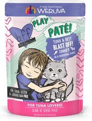 BFF Play Pate Lovers Tuna & Beef Blast Off Wet Cat Food, 3-oz pouch, pack of 12