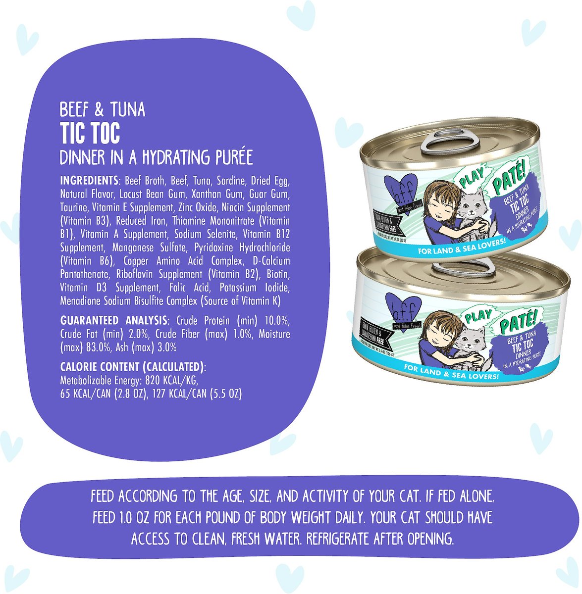 BFF Play Pate Lovers Tuna & Beef Blast Off Wet Cat Food, 3-oz pouch, pack of 12