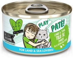 BFF Play Pate Lovers Lamb & Tuna Told Ya Wet Cat Food, 2.8-oz can, pack of 12