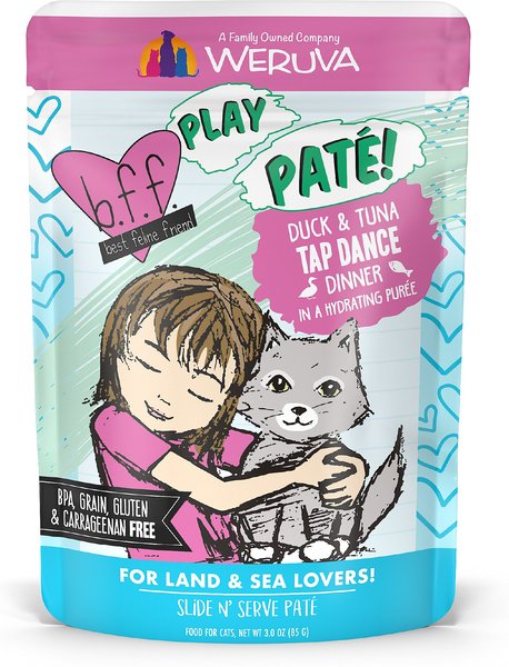 BFF Play Pate Lovers Duck & Tuna Tap Dance Wet Cat Food, 3-oz pouch, pack of 12 slide 1 of 11