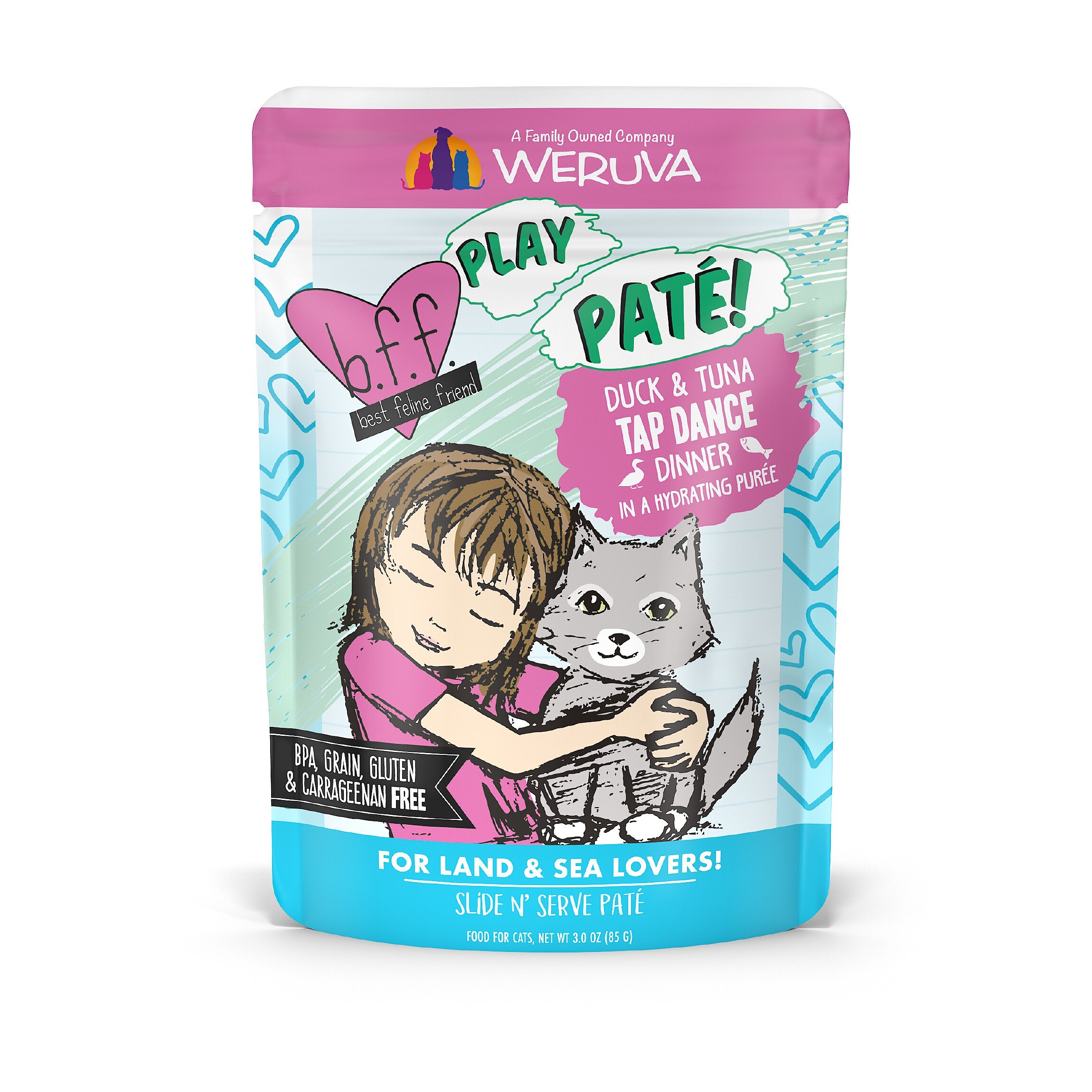 BFF Play Pate Lovers Duck & Tuna Tap Dance Wet Cat Food, 3-oz pouch ...