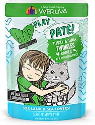 BFF Play Pate Lovers Turkey & Tuna Twinkles Wet Cat Food, 3-oz pouch, pack of 12
