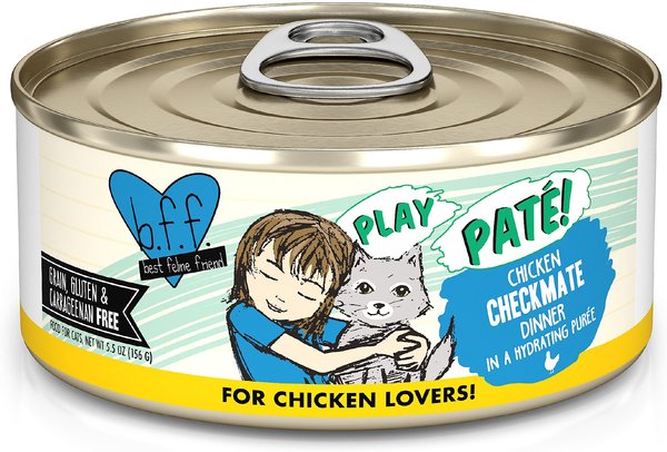 BFF Play Pate Lovers Chicken Checkmate Wet Cat Food, 5.5-oz can, pack of 8 slide 1 of 11