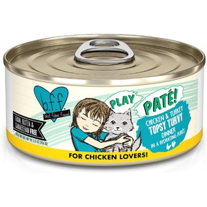 BFF Play Pate Lovers Chicken & Turkey Topsy Turvy Wet Cat Food, 5.5-oz can, pack of 8
