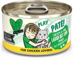 BFF Play Pate Lovers Chicken & Lamb Laugh Out Loud Wet Cat Food, 2.8-oz can, pack of 12