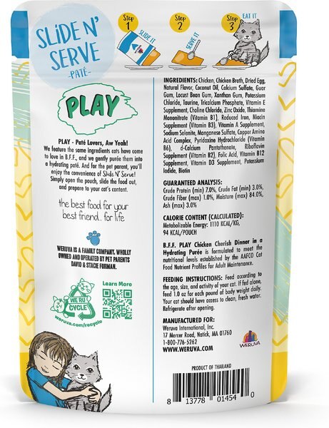 BFF Play Pate Lovers Tuna & Salmon Shhh Wet Cat Food, 3-oz pouch, pack of 12