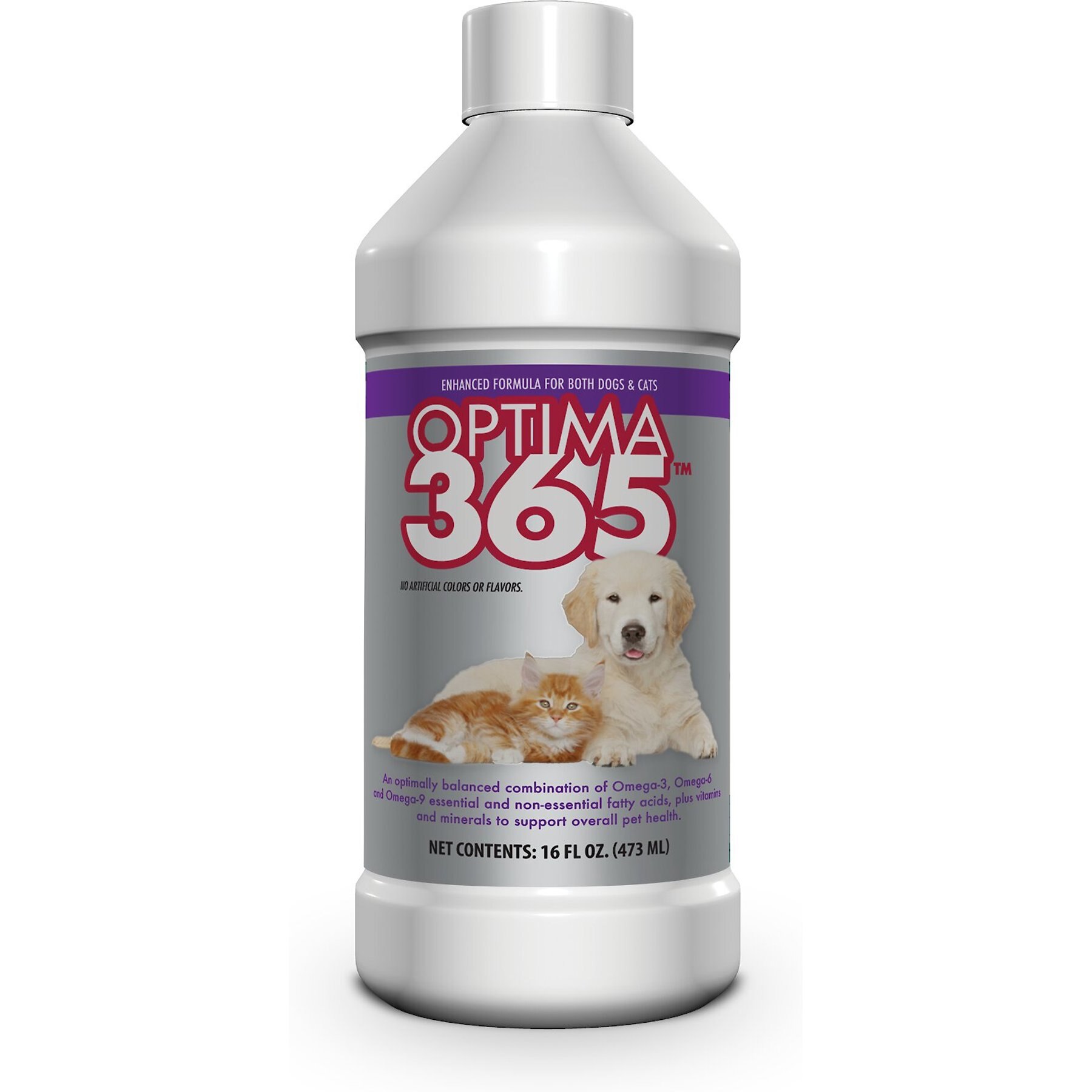 PRN PHARMACAL Optima 365 Skin & Coat Dog Supplement, 16-oz bottle -  Chewy.com