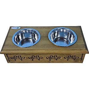 PawHut Elevated Large-Dog Bowls with Storage