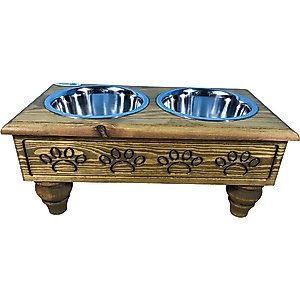 PawHut Elevated Dog Bowls with Storage