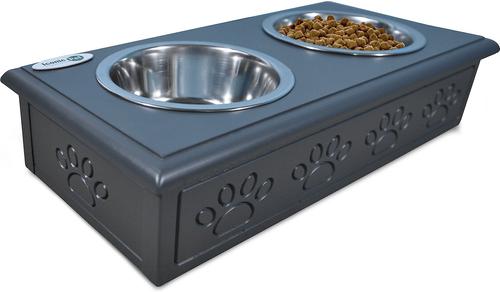 Show full view: Iconic Pet Sassy Paws Wooden Elevated Dog & Cat Bowls, Black, 2-cup slide 6 of 7