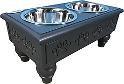 Iconic Pet Sassy Paws Wooden Elevated Dog & Cat Bowls, Black, 4-cup slide 2 of 5