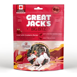 Great Jack's Big Bitz Liver & Cranberry Recipe Grain-Free Dog Treats, 14-oz bag