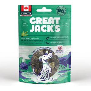 Great Jack's Big Bitz Liver & Kelp Recipe Grain-Free Dog Treats, 2-oz bag