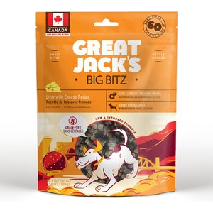 Great Jack's Big Bitz Liver & Cheese Recipe Grain-Free Dog Treats, 14-oz bag