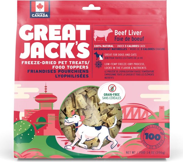 Great Jack's Freeze-Dried Raw Beef Liver Dog Treats, 14-oz bag slide 1 of 7