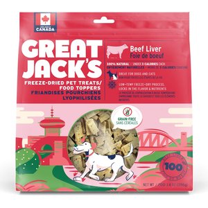 Great Jack's Freeze-Dried Raw Beef Liver Dog Treats, 14-oz bag