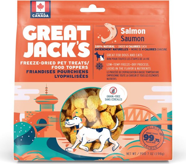 GREAT JACK'S FreezeDried Salmon Dog Treats, 7oz bag