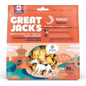 Great Jack's Freeze-Dried Raw Salmon Dog Treats, 7-oz bag