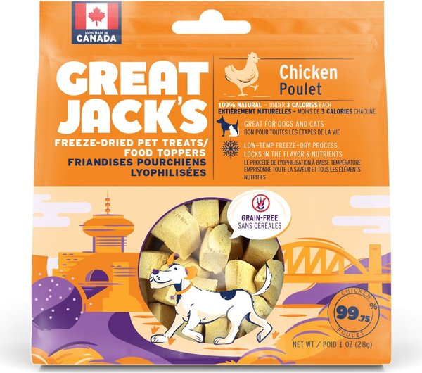 Great Jack's Freeze-Dried Chicken Dog Treats, 1-oz bag slide 1 of 7