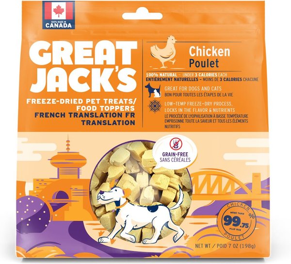Great Jack's Freeze-Dried Raw Chicken Dog Treats, 7-oz bag slide 1 of 7