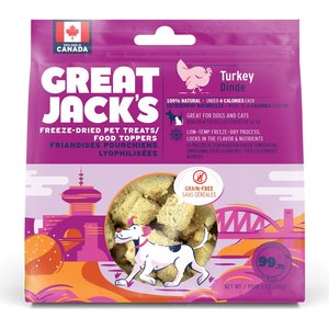 Great Jack's Freeze-Dried Turkey Dog Treats, 1-oz bag