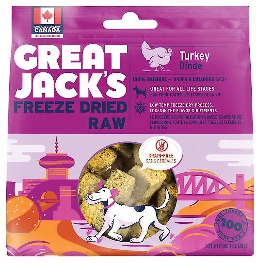 Great Jack's Freeze-Dried Raw Turkey Dog Treats, 1-oz bag slide 1 of 7