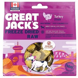 Great Jack's Freeze-Dried Raw Turkey Dog Treats, 1-oz bag