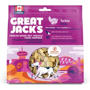 Great Jack's Freeze-Dried Turkey Dog Treats, 7-oz bag