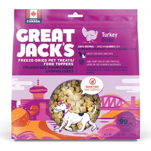 Great Jack's Freeze-Dried Turkey Dog Treats, 14-oz bag