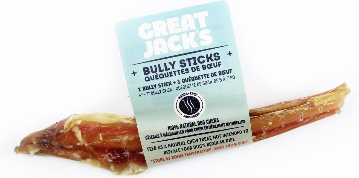 Great Jack's Canada Made Bully Sticks Dog Treats, 5-7-in