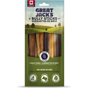 Great Jack's Canada Made Bully Sticks Dog Treats, 5-7-in, 6 count
