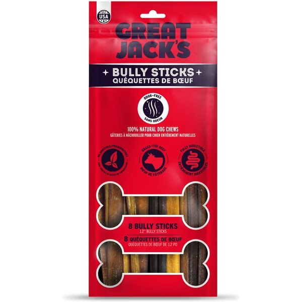 PAWSTRUCK Braided Bully Sticks Dog Treats, 1lb bag, 12in